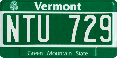 VT license plate NTU729