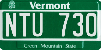VT license plate NTU730