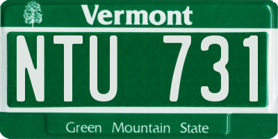 VT license plate NTU731