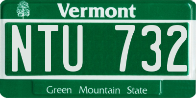 VT license plate NTU732