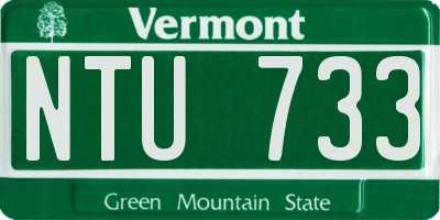 VT license plate NTU733