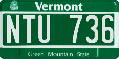 VT license plate NTU736