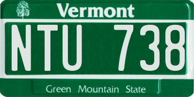 VT license plate NTU738