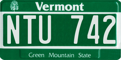 VT license plate NTU742