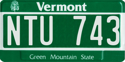 VT license plate NTU743