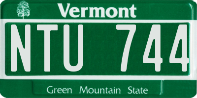 VT license plate NTU744