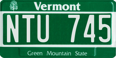 VT license plate NTU745