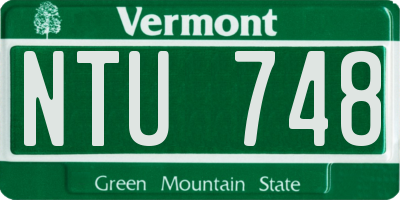 VT license plate NTU748