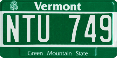 VT license plate NTU749