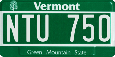 VT license plate NTU750