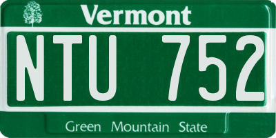 VT license plate NTU752