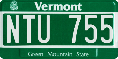 VT license plate NTU755