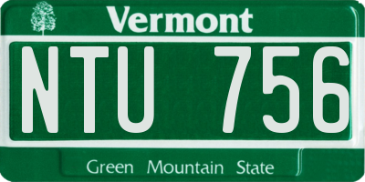 VT license plate NTU756