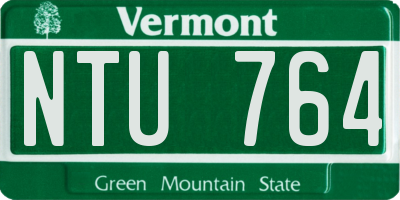 VT license plate NTU764