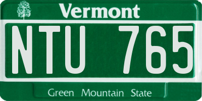 VT license plate NTU765