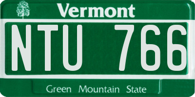VT license plate NTU766