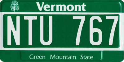 VT license plate NTU767