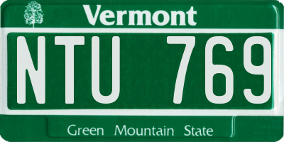 VT license plate NTU769