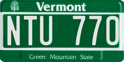 VT license plate NTU770