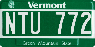 VT license plate NTU772