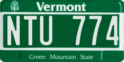 VT license plate NTU774