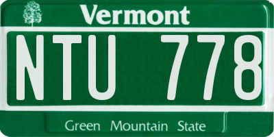VT license plate NTU778