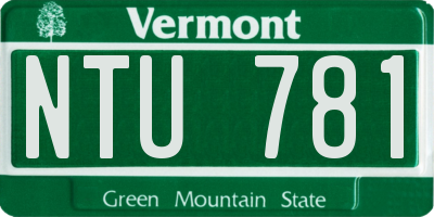 VT license plate NTU781