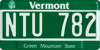 VT license plate NTU782