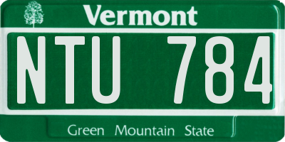 VT license plate NTU784