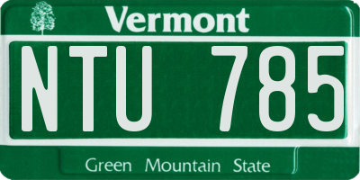 VT license plate NTU785