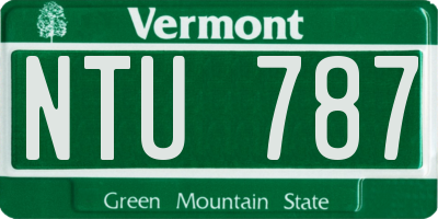 VT license plate NTU787