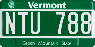 VT license plate NTU788