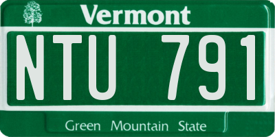 VT license plate NTU791