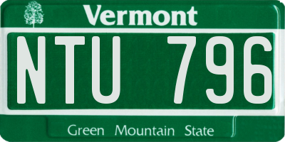 VT license plate NTU796