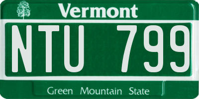 VT license plate NTU799