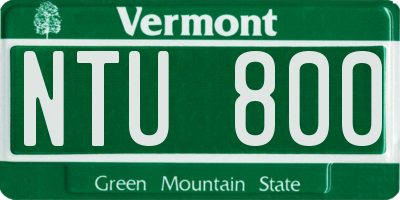 VT license plate NTU800