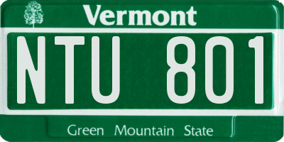 VT license plate NTU801