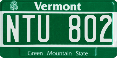 VT license plate NTU802