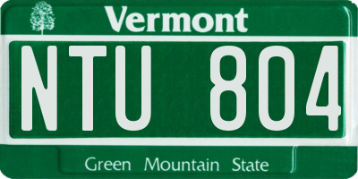 VT license plate NTU804