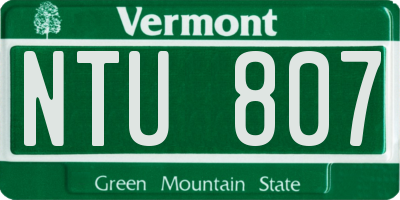 VT license plate NTU807