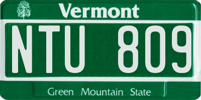 VT license plate NTU809