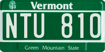VT license plate NTU810