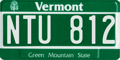 VT license plate NTU812
