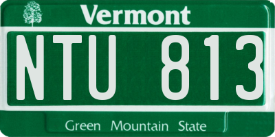 VT license plate NTU813