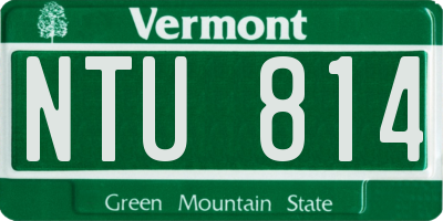 VT license plate NTU814