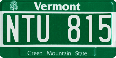 VT license plate NTU815