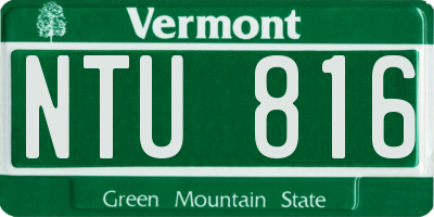 VT license plate NTU816