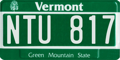 VT license plate NTU817