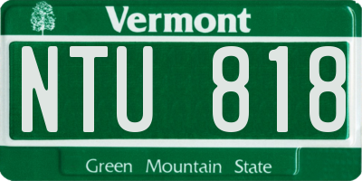 VT license plate NTU818