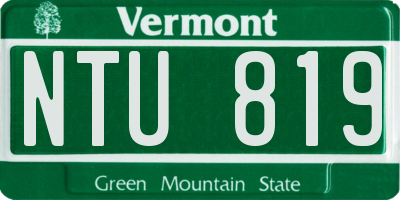 VT license plate NTU819